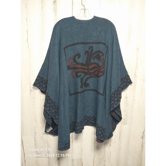 Molina by Jimmy Hourihan Blue Black Reversible Walking Cape OS Walking Wrap - Picture 1 of 9